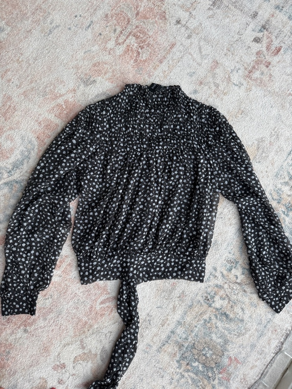 Bardot Black Floral SheerTop